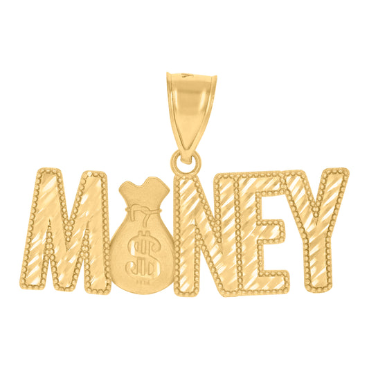 10k Yellow Gold Mens Money Fashion Charm Pendant