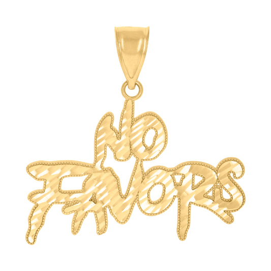 10k Yellow Gold Mens No Favors Talking Fashion Charm Pendant