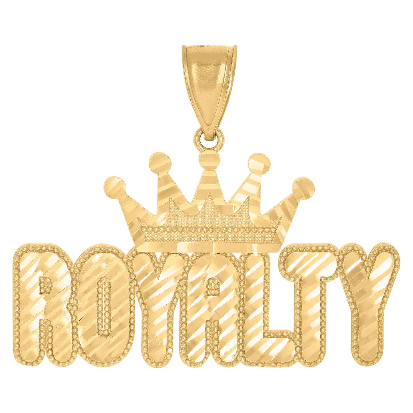 10k Yellow Gold Mens Crown Royalty Fashion Charm Pendant