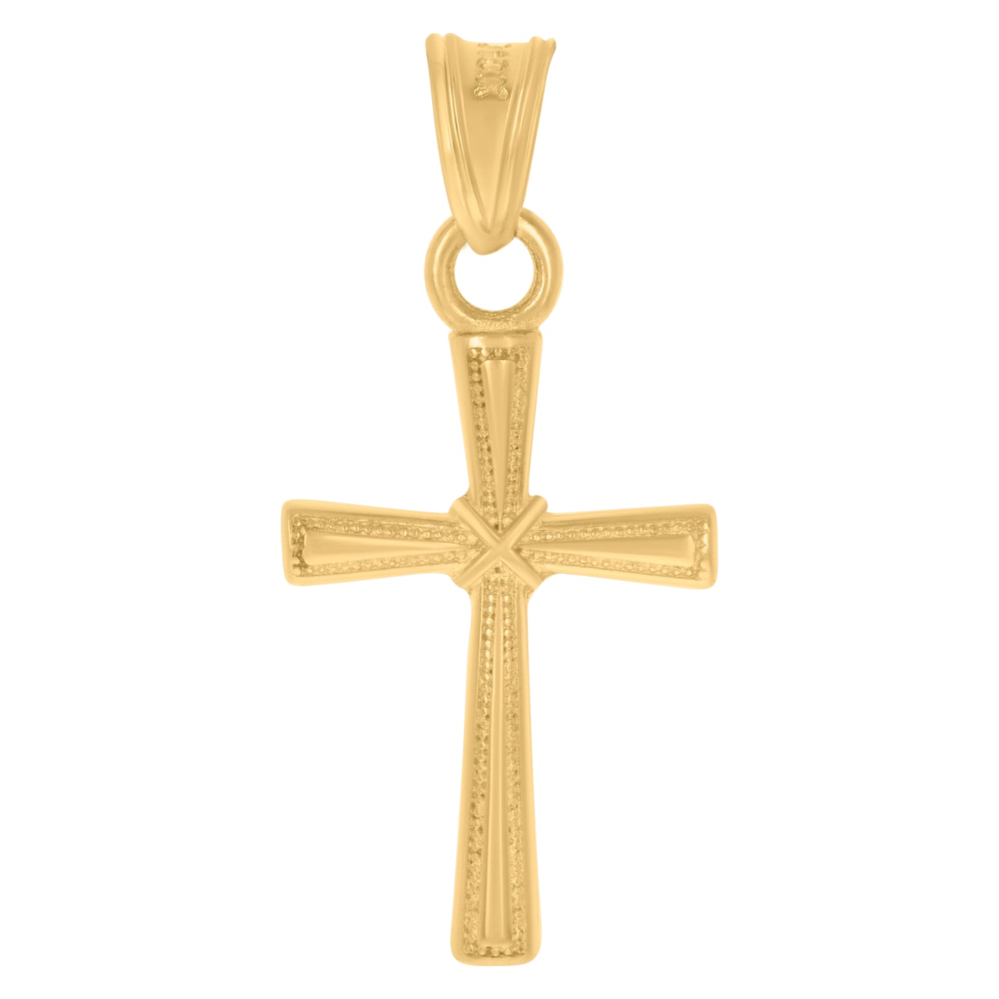 10kt Yellow Gold Mens Cross Religious Charm Pendant