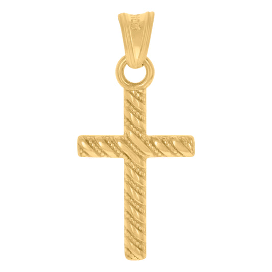 10kt Yellow Gold Unisex Cross Religious Charm Pendant