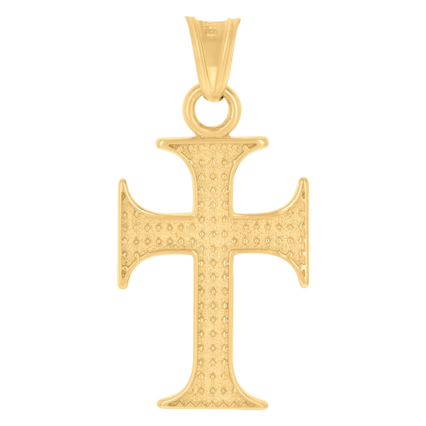 10kt Yellow Gold Mens Cross Religious Charm Pendant