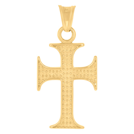 10kt Yellow Gold Mens Cross Religious Charm Pendant
