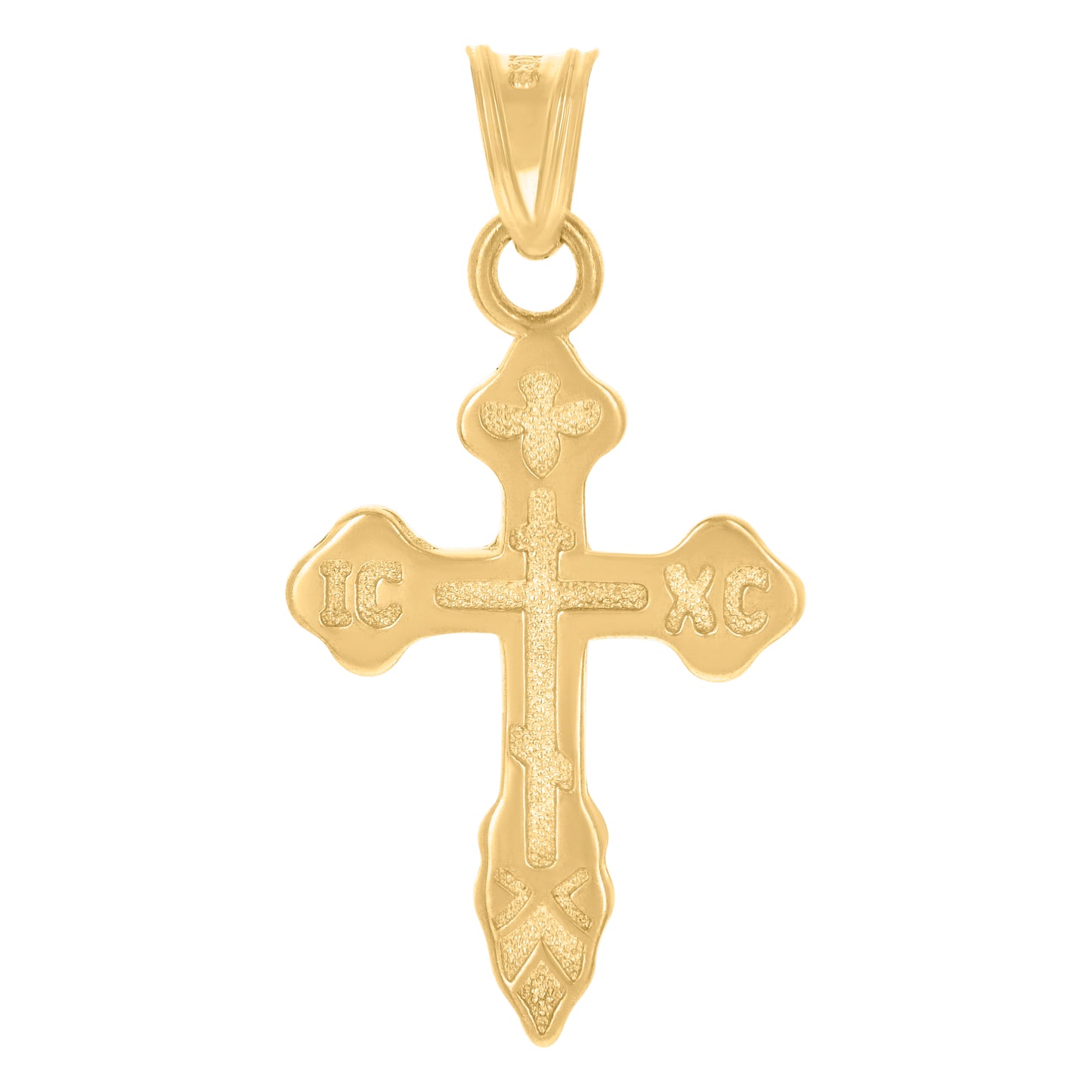 10kt Yellow Gold Mens Cross Religious Charm Pendant
