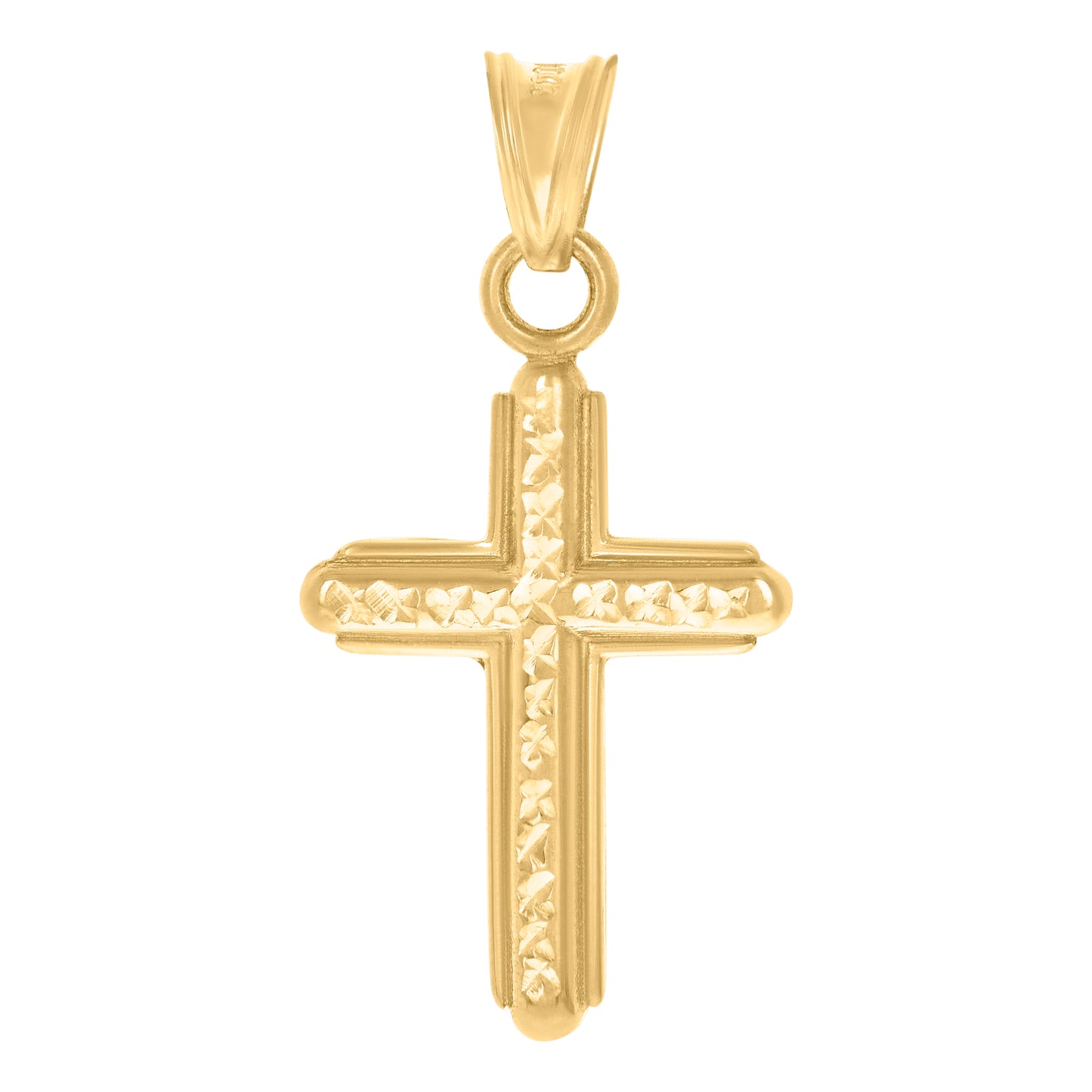 10kt Yellow Gold Mens Cross Religious Charm Pendant