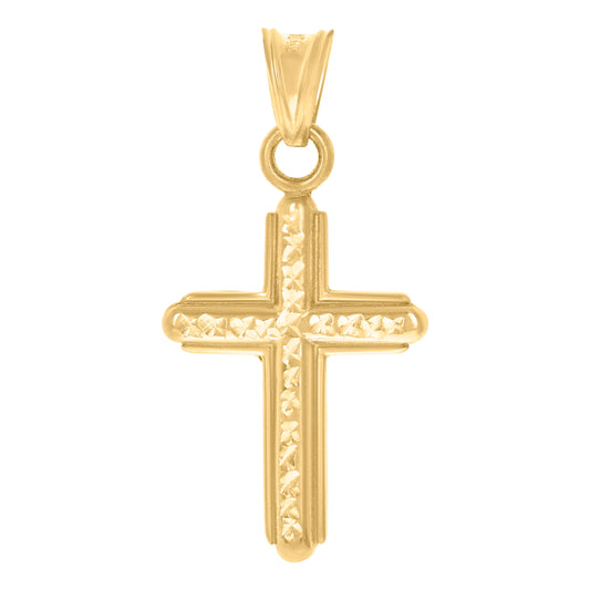 10kt Yellow Gold Mens Cross Religious Charm Pendant