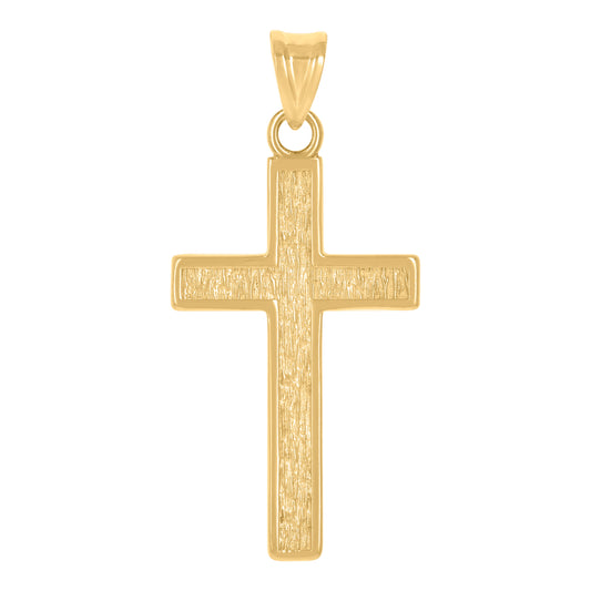 10kt Yellow Gold Mens Cross Religious Charm Pendant