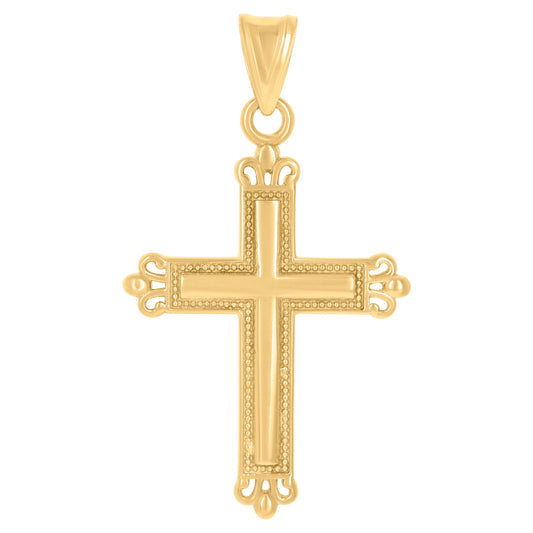 10kt Yellow Gold Womens Cross Religious Charm Pendant