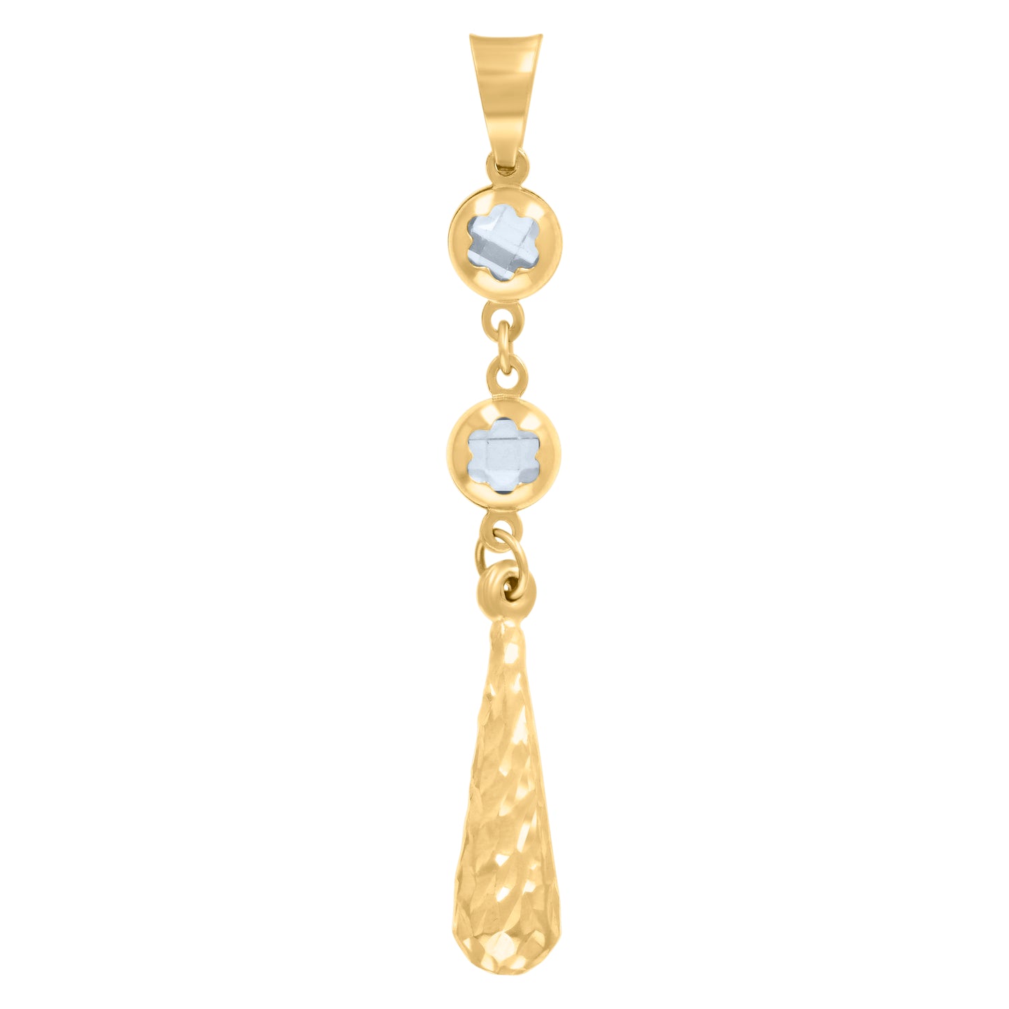 10k Yellow Gold Womens Cubic Zirconia Drop Fashion Dangling Charm Pendant