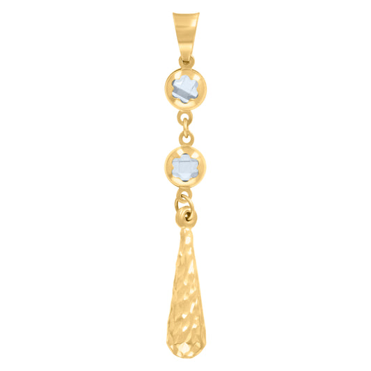 10k Yellow Gold Womens Cubic Zirconia Drop Fashion Dangling Charm Pendant