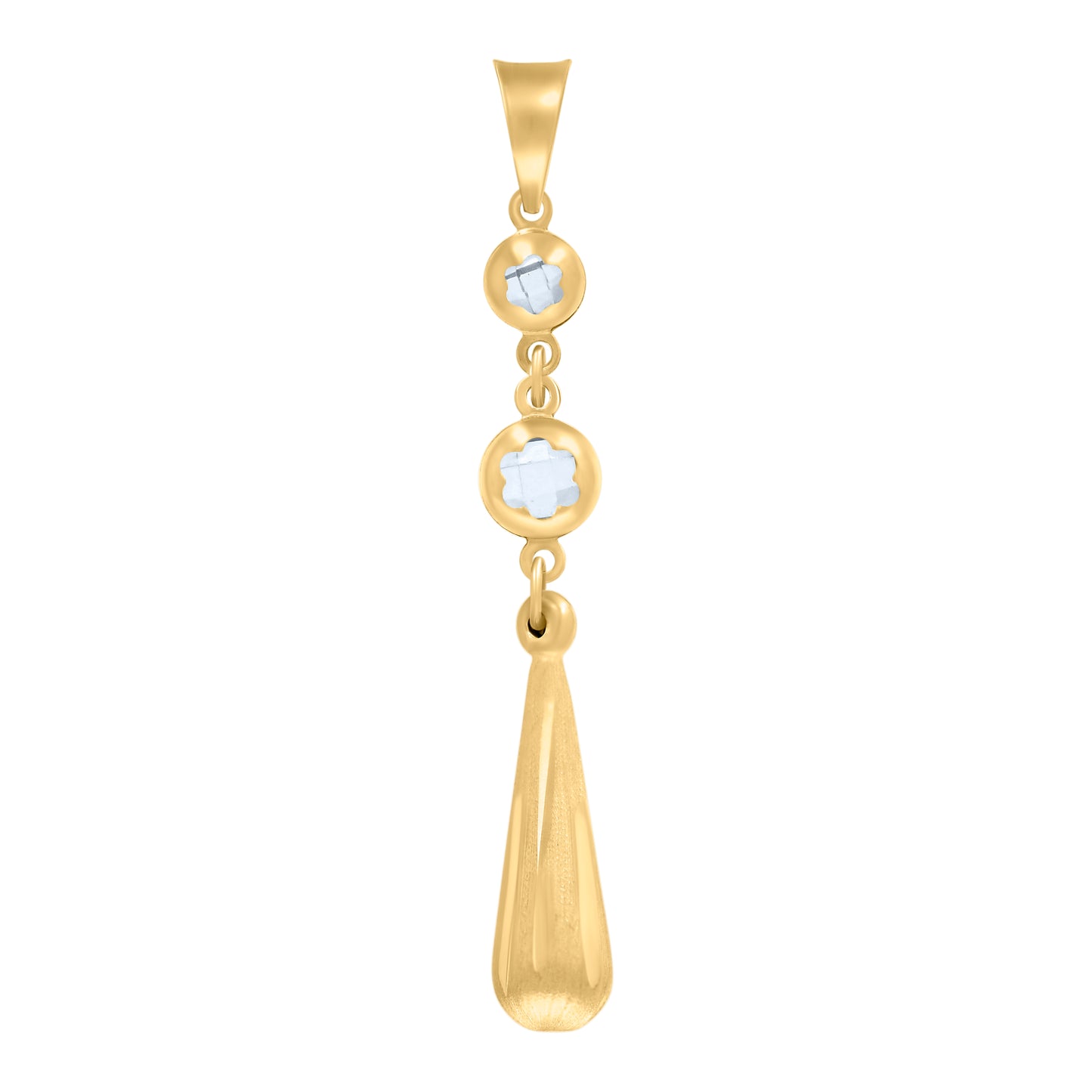 10k Yellow Gold Womens Cubic Zirconia Drop Fashion Dangling Charm Pendant