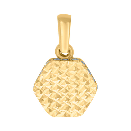 10k Yellow Gold Womens Cubic Zirconia Octagon Fashion Charm Pendant