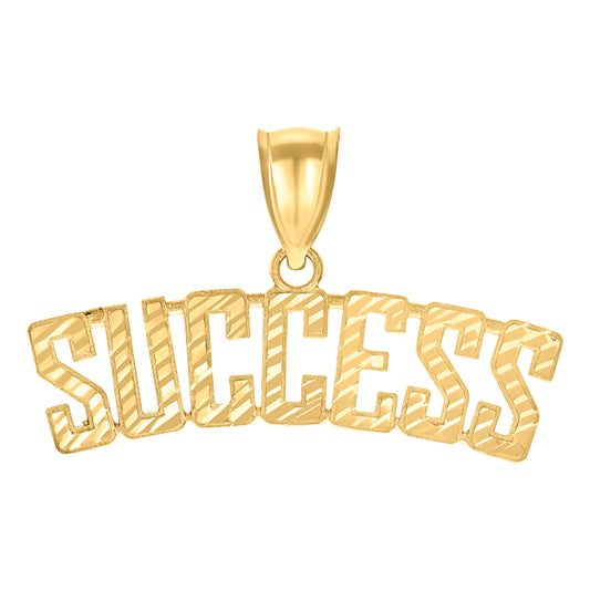 10k Yellow Gold Mens SUCCESS Talking Fashion Charm Pendant