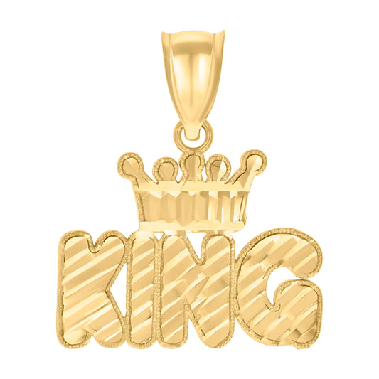 10k Yellow Gold Mens KING Fashion Charm Pendant