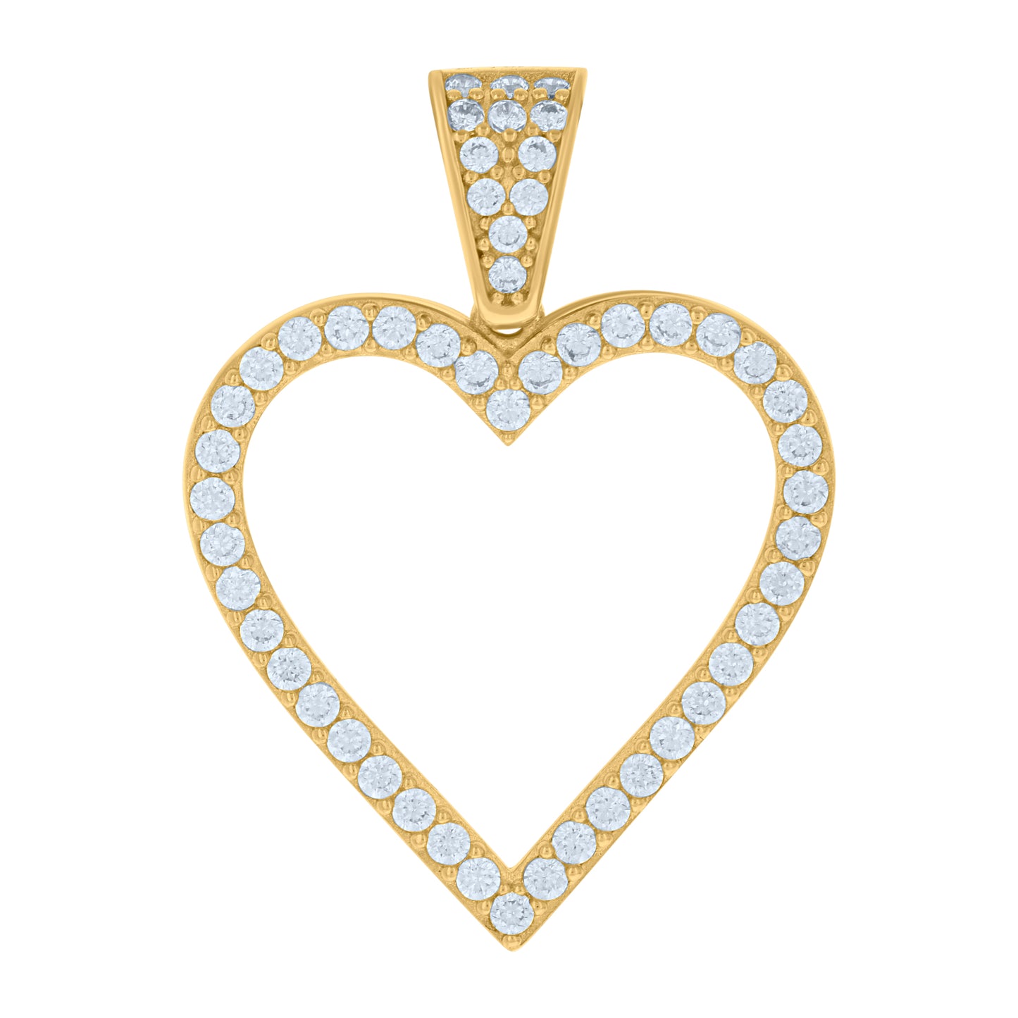 10k Yellow Gold Womens Cubic Zirconia Heart Charm Pendant