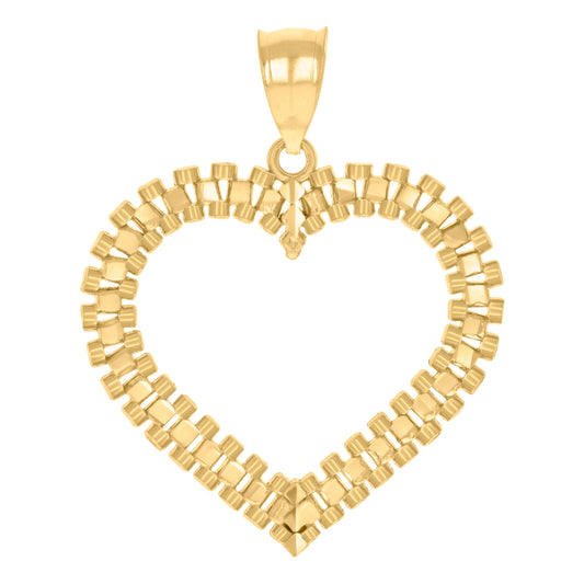 10k Yellow Gold Womens Heart Charm Pendant