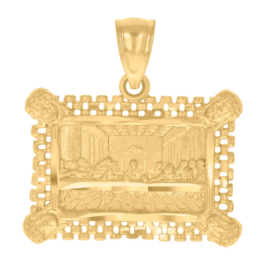 10kt Yellow Gold Mens Last Supper Religious Charm Pendant