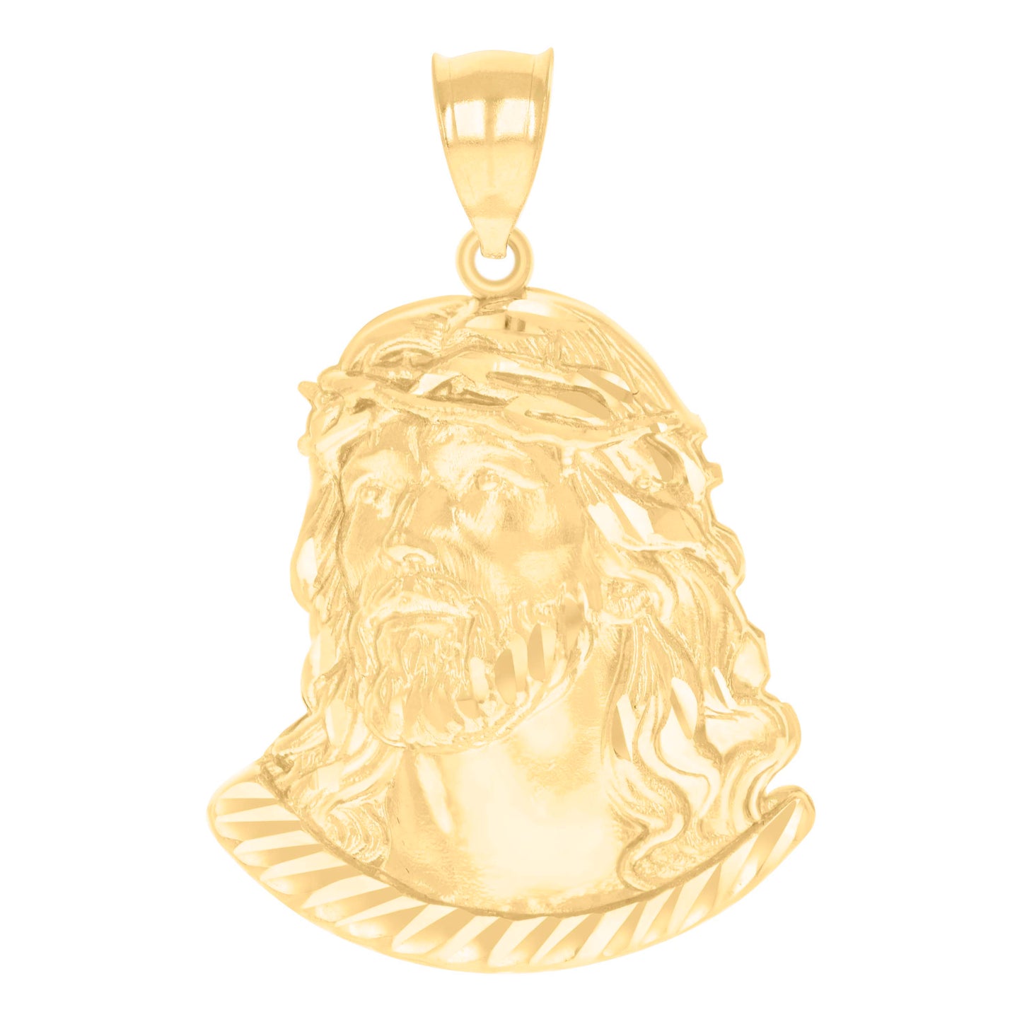 10k Yellow Gold Mens Jesus Religious Charm Pendant