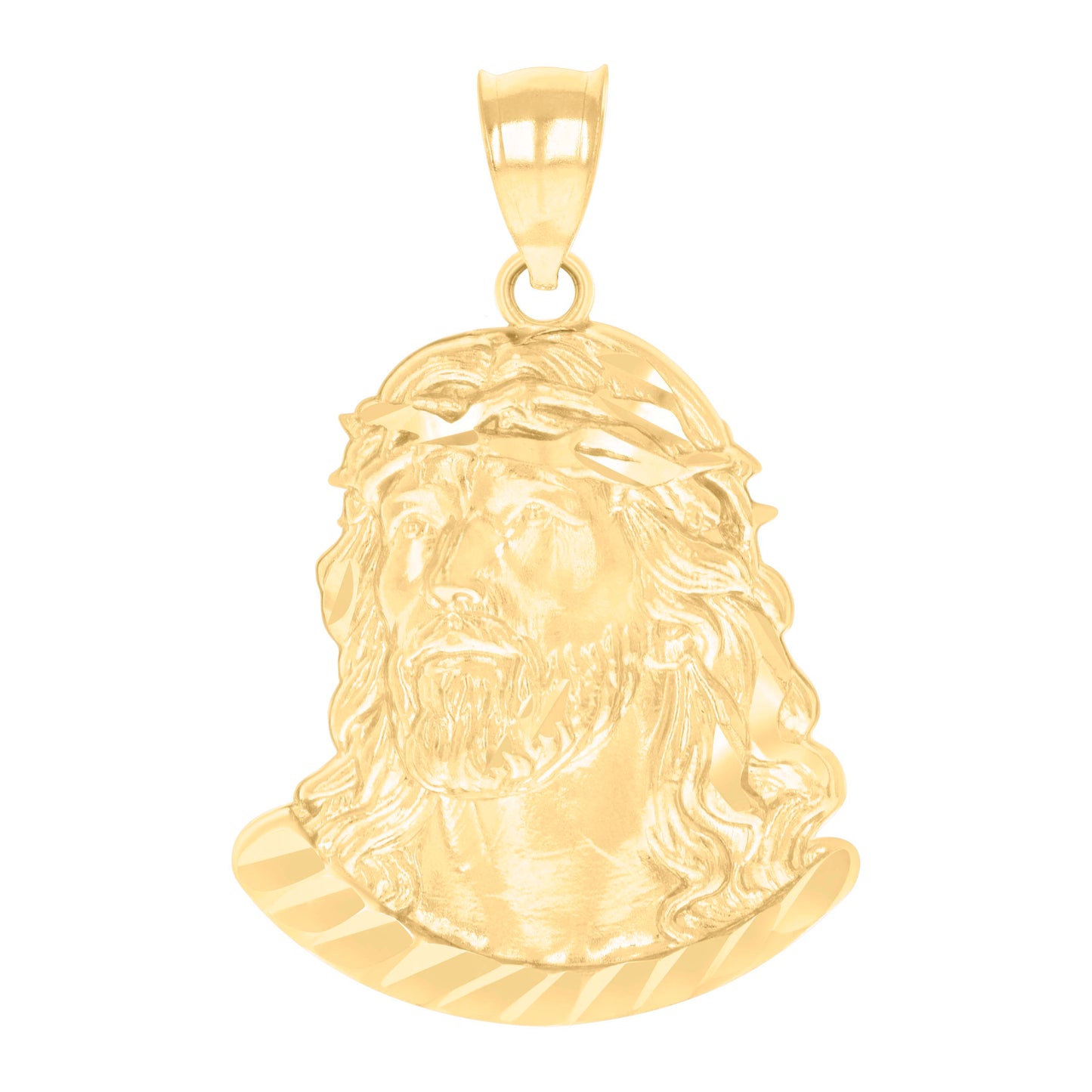 10kt Yellow Gold Mens Jesus Religious Charm Pendant