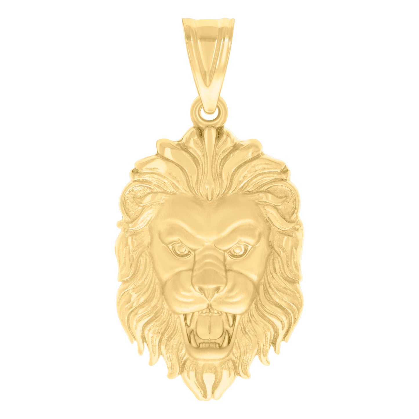 10k Yellow Gold Mens Leo/Lion Head Animal Wildlife Charm Pendant