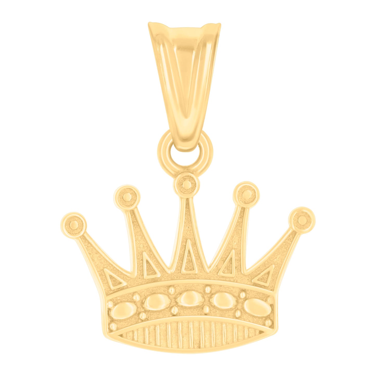 10k Yellow Gold Womens Crown Fashion Charm Pendant