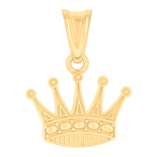 10k Yellow Gold Womens Crown Fashion Charm Pendant