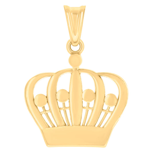 10k Yellow Gold Unisex Crown Fashion Charm Pendant