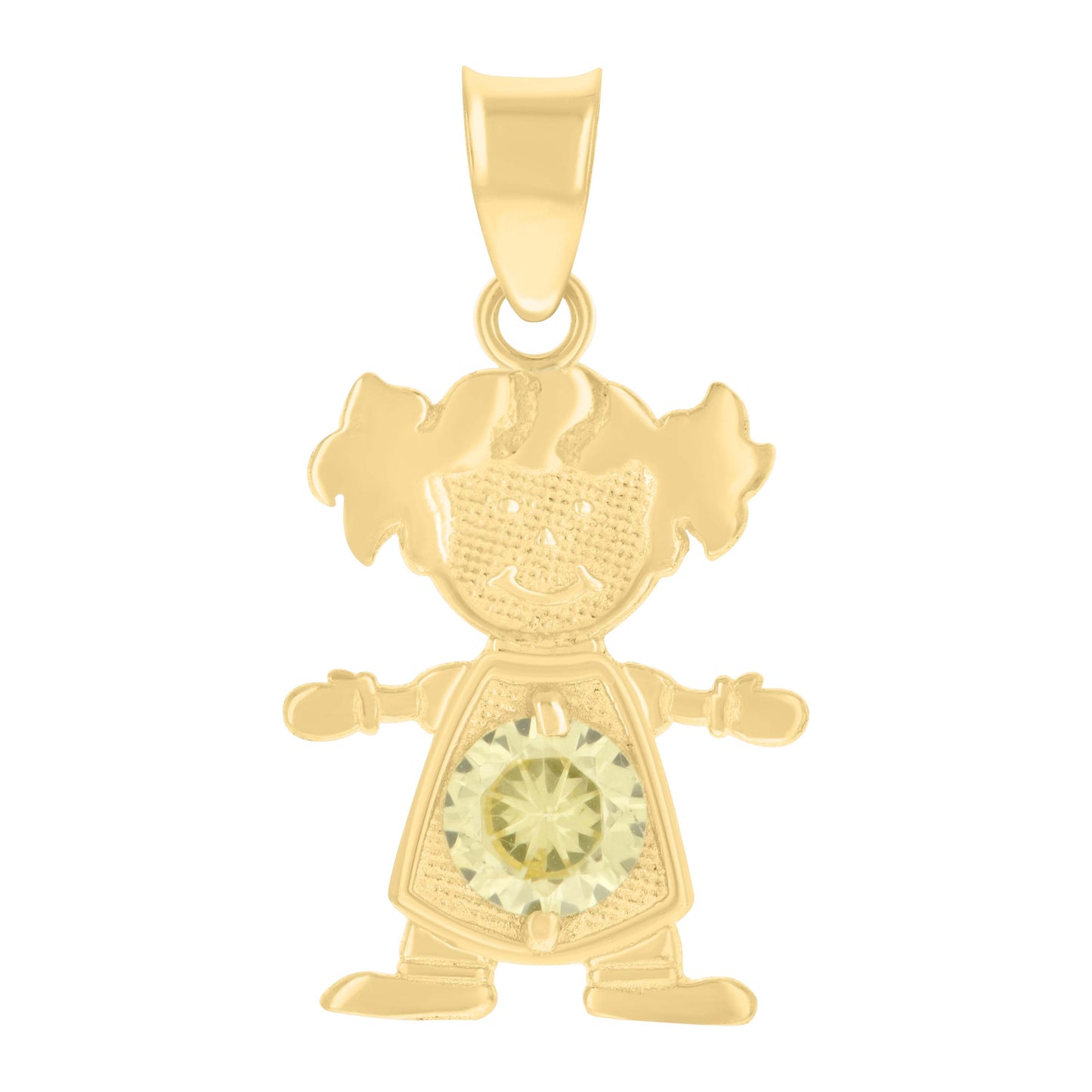 10k Yellow Gold Womens Green Cubic Zirconia Girl Birthstone Baby Charm Pendant