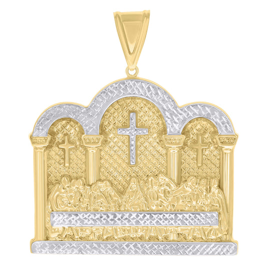 10k Two tone Gold Mens Last Supper Religious Charm Pendant