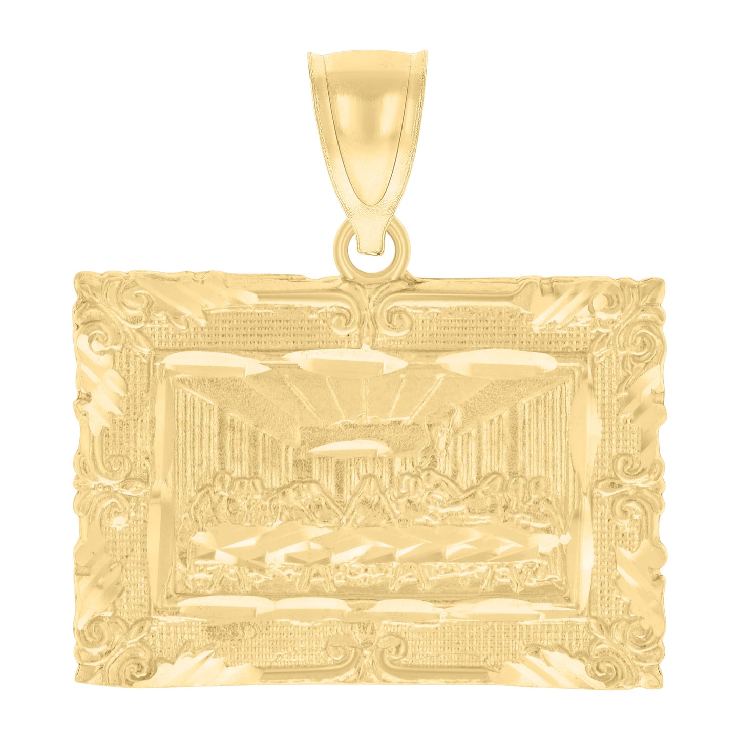 10kt Yellow Gold Mens Last Supper Religious Charm Pendant