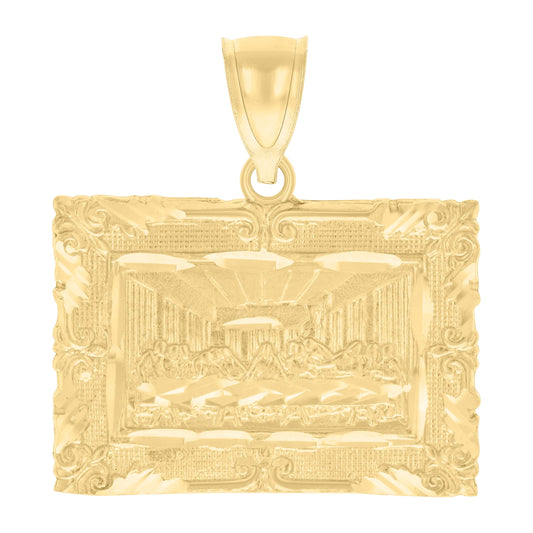 10kt Yellow Gold Mens Last Supper Religious Charm Pendant