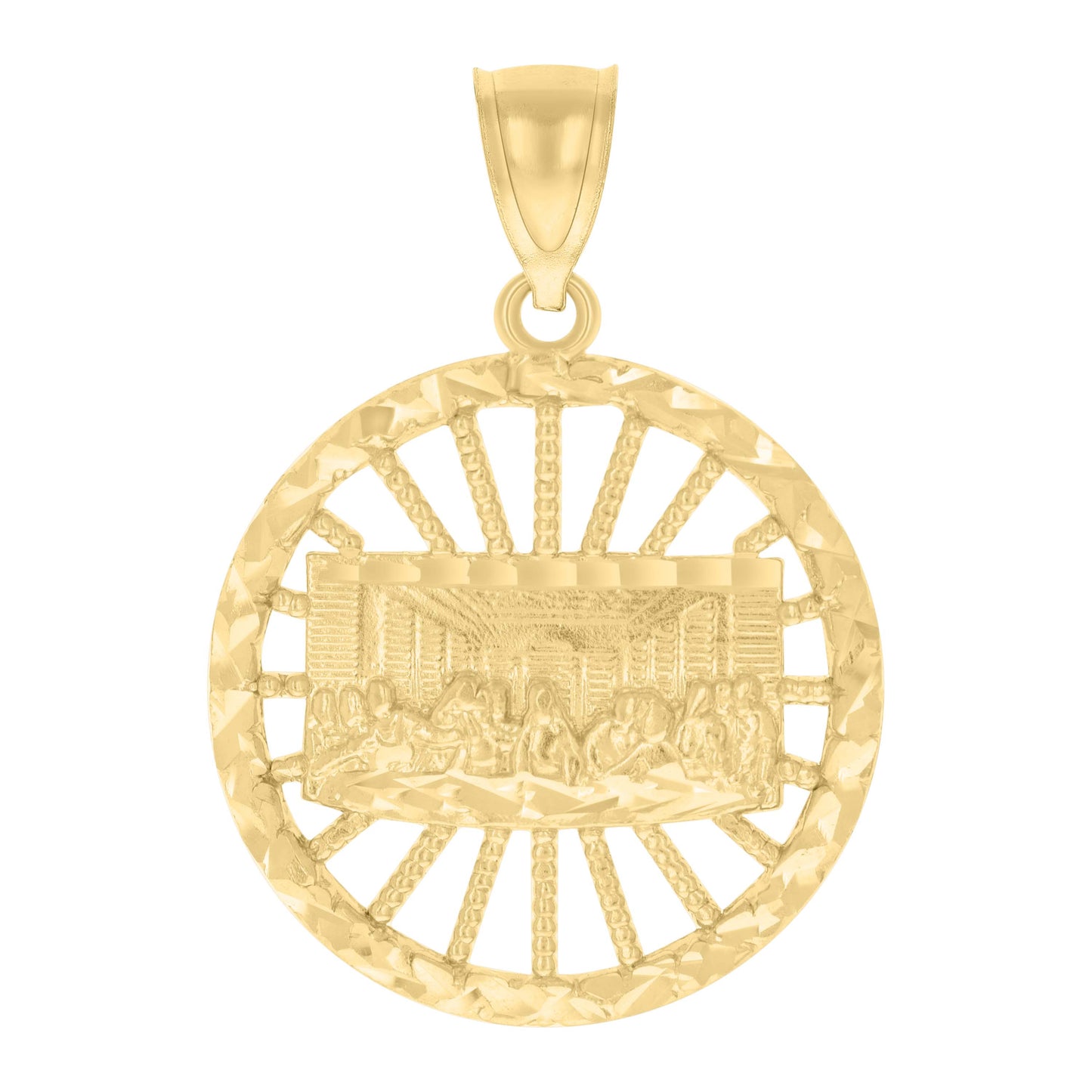10kt Yellow Gold Mens Last Supper Religious Charm Pendant