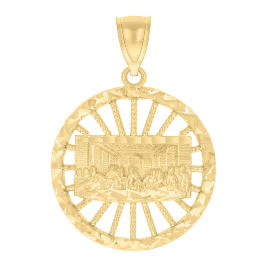 10kt Yellow Gold Mens Last Supper Religious Charm Pendant