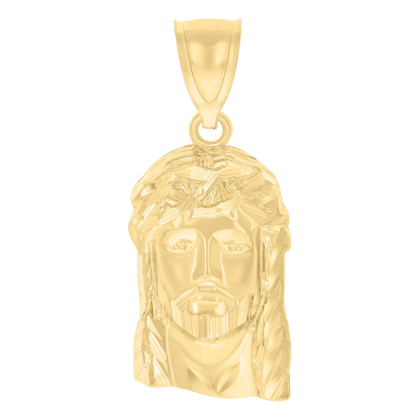 10kt Yellow Gold Mens Jesus Religious Charm Pendant