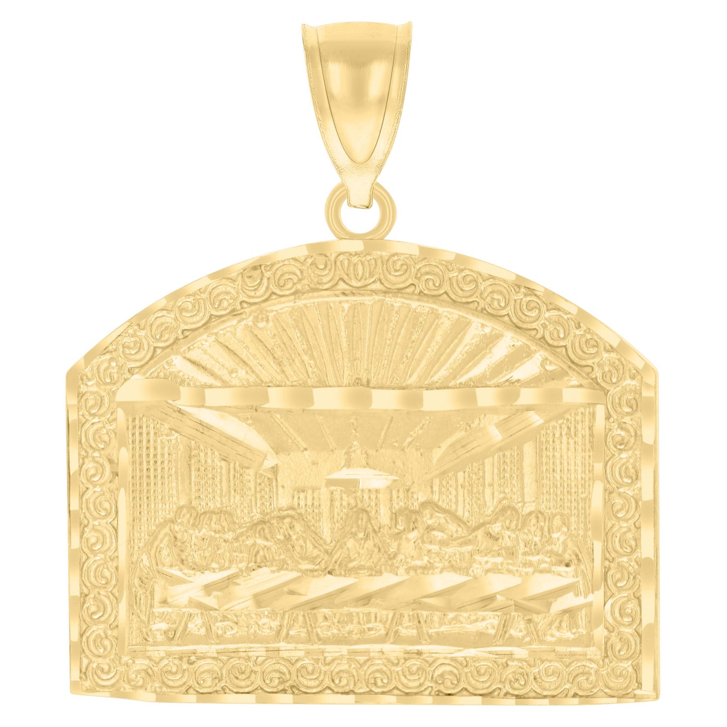 10kt Yellow Gold Mens Last Supper Religious Charm Pendant