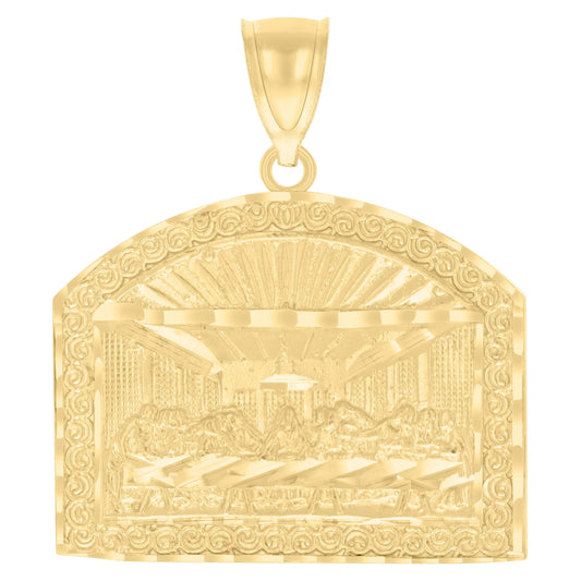 10kt Yellow Gold Mens Last Supper Religious Charm Pendant