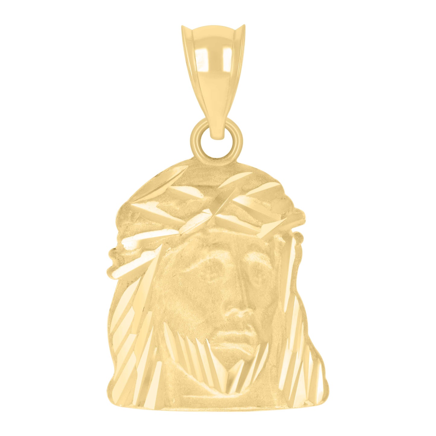 10kt Yellow Gold Mens Jesus Religious Charm Pendant