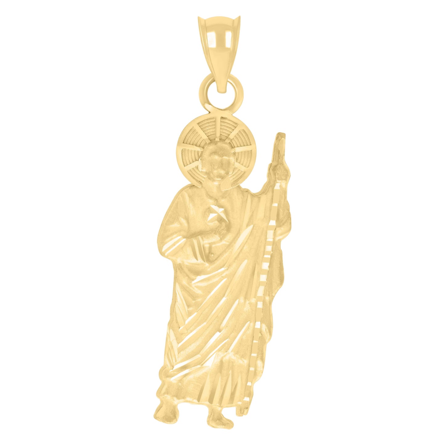 10kt Yellow Gold Mens St. Jude Religious Charm Pendant