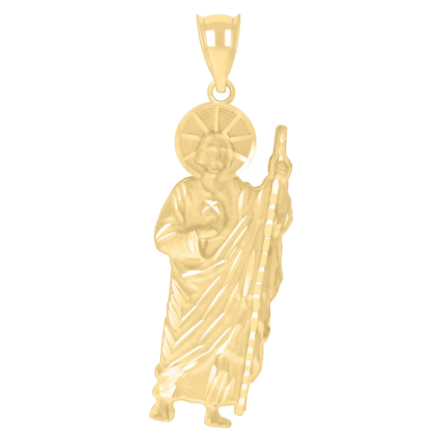 10kt Yellow Gold Mens St. Jude Religious Charm Pendant