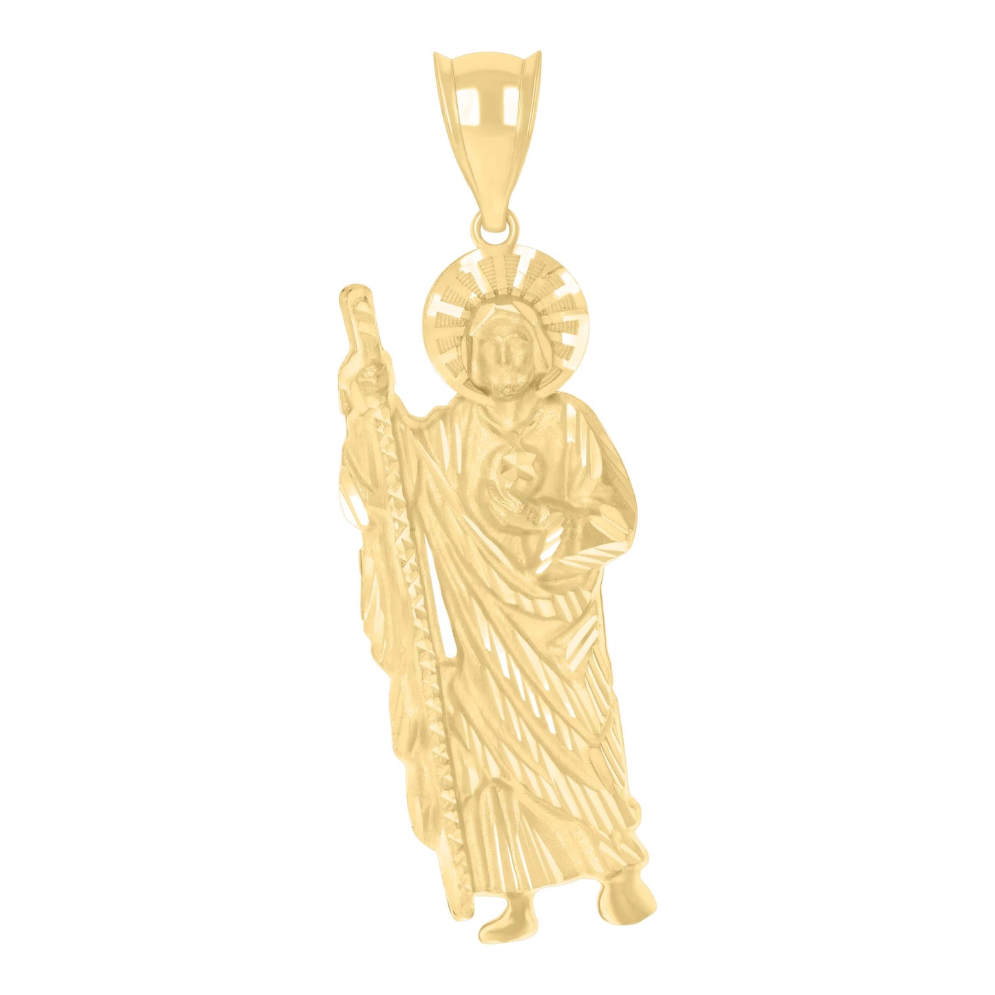10kt Yellow Gold Mens St. Jude Religious Charm Pendant