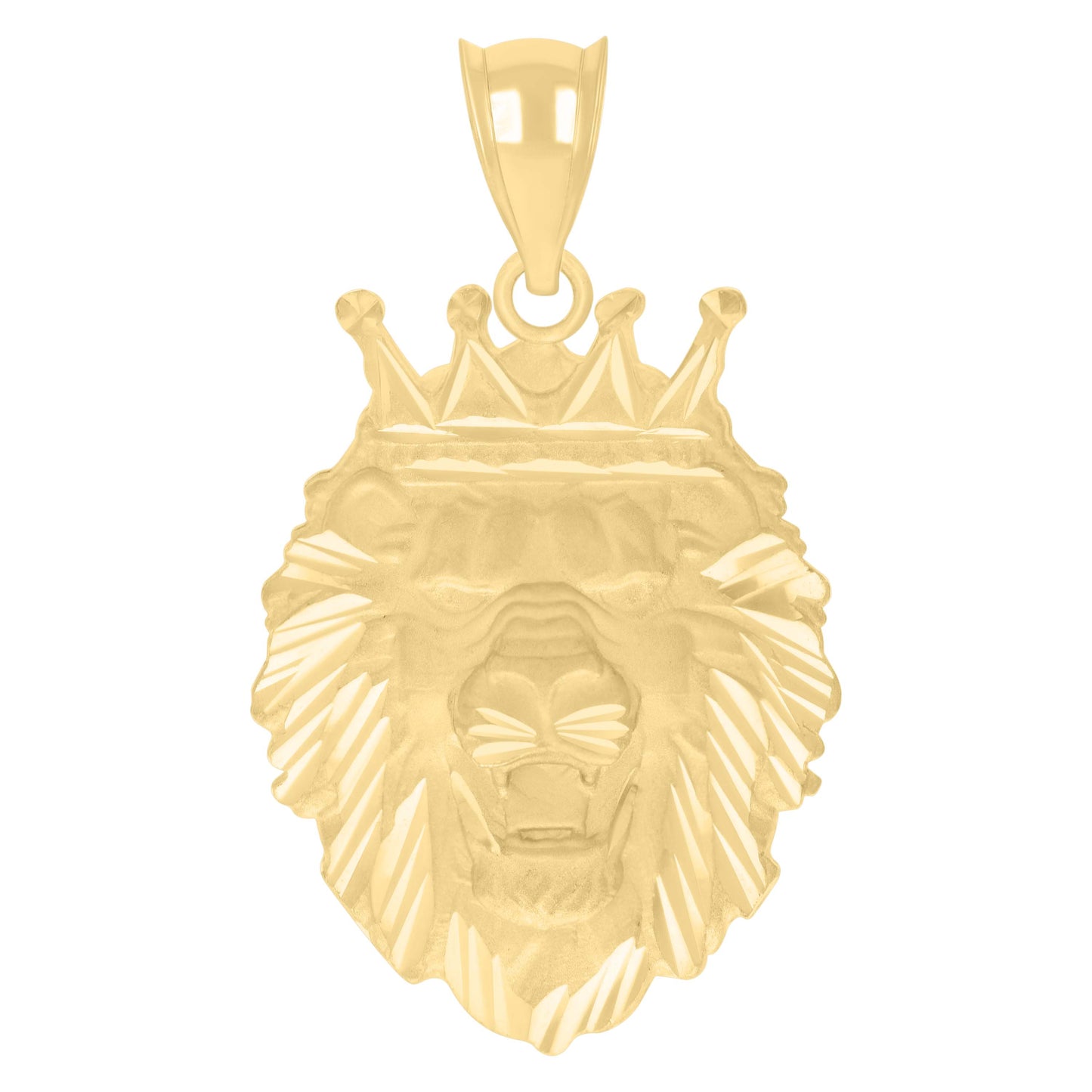 10k Yellow Gold Mens Leo/Lion Head Animal Wildlife Charm Pendant