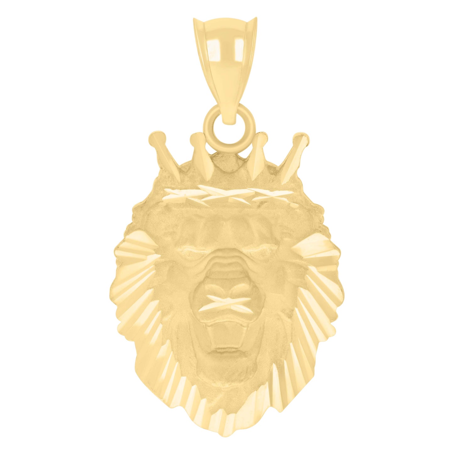 10k Yellow Gold Mens Leo/Lion Head Animal Wildlife Charm Pendant