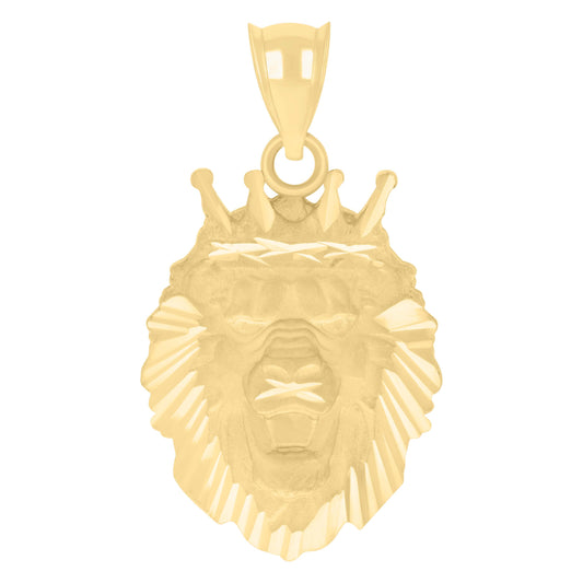 10k Yellow Gold Mens Leo/Lion Head Animal Wildlife Charm Pendant