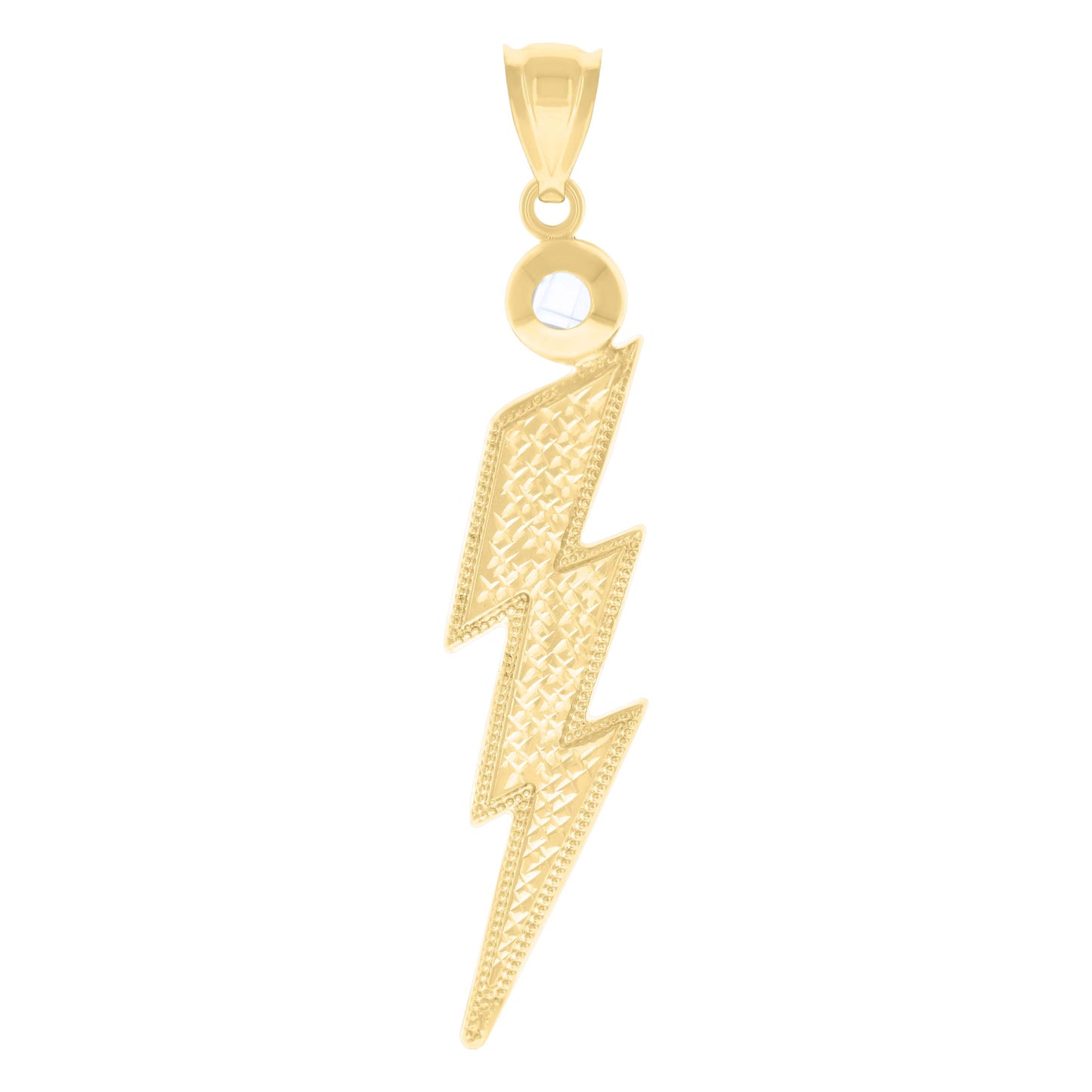 10k Yellow Gold Unisex Cubic Zirconia Lightning Bolt Fashion Pendant