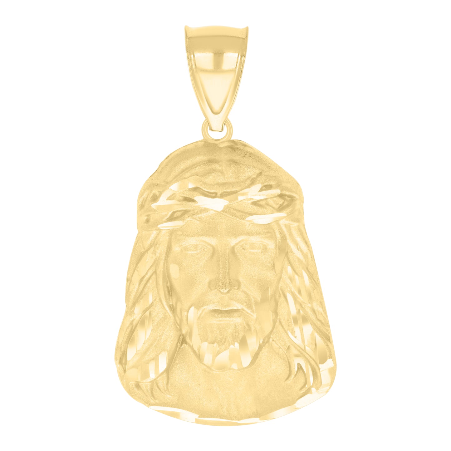 10kt Yellow Gold Mens Jesus Religious Charm Pendant