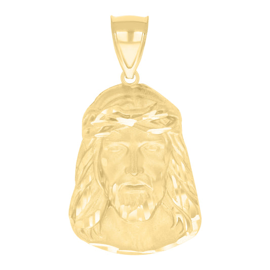 10kt Yellow Gold Mens Jesus Religious Charm Pendant