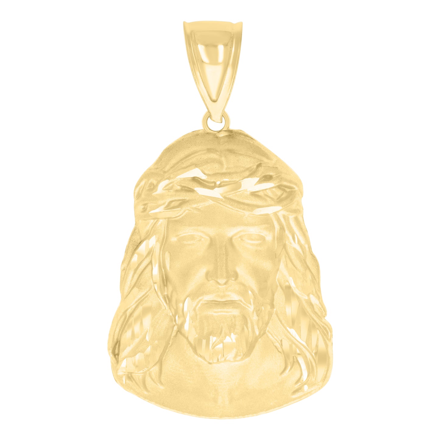 10k Yellow Gold Mens Jesus Religious Charm Pendant