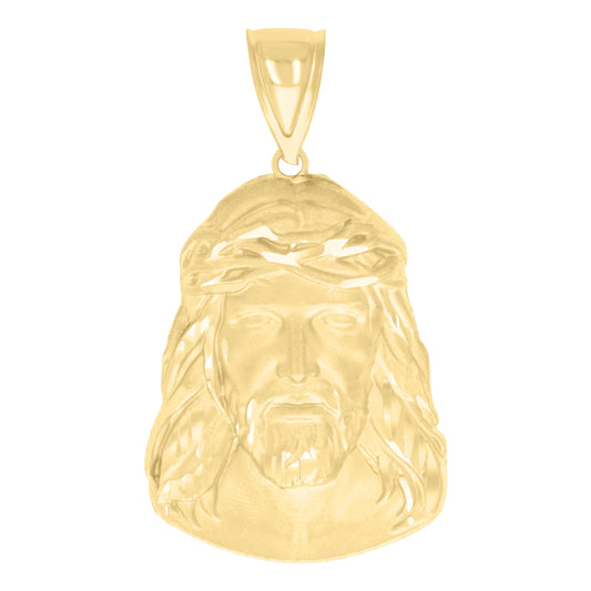 10k Yellow Gold Mens Jesus Religious Charm Pendant