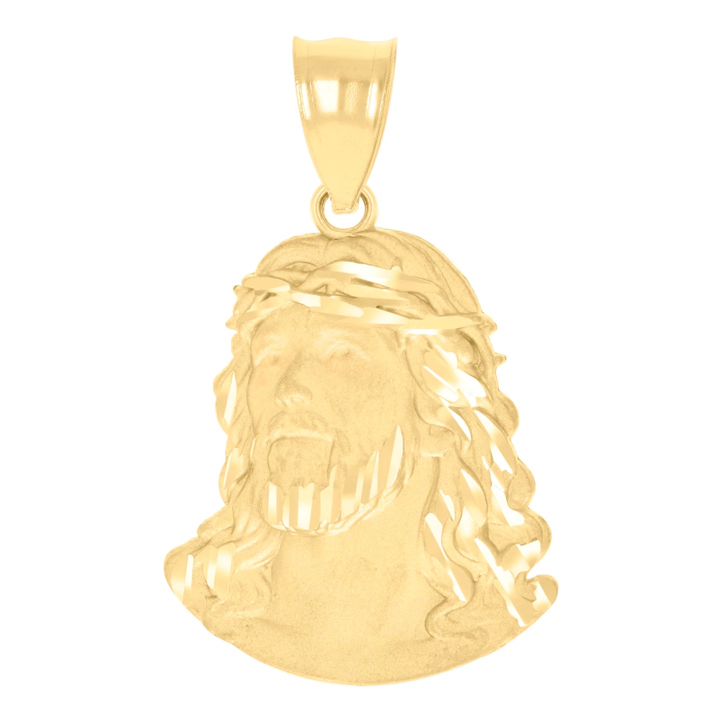 10kt Yellow Gold Mens Jesus Religious Charm Pendant