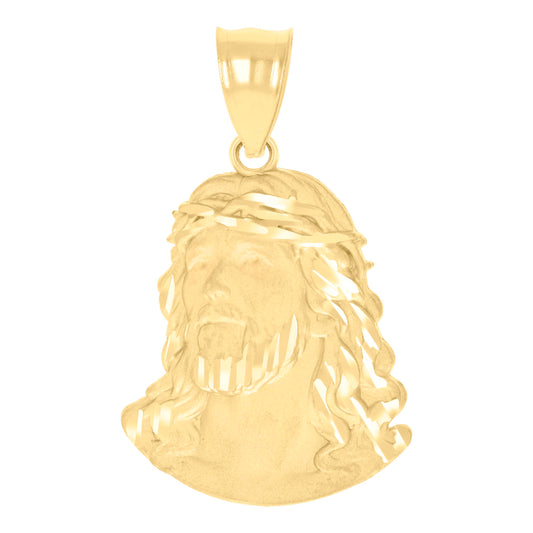 10kt Yellow Gold Mens Jesus Religious Charm Pendant